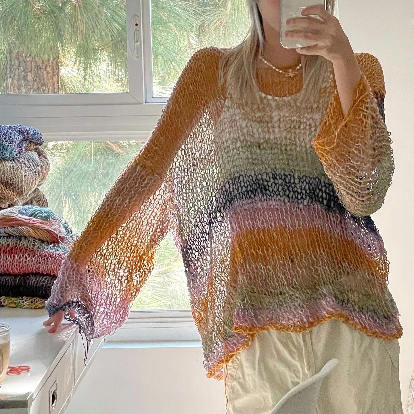 OPEN KNIT Sweater - Orange Peel